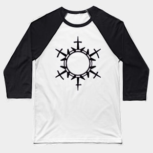 002. Black Snowdrop Circle Baseball T-Shirt